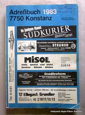 Imagen del vendedor de Konstanz und der Nachbargemeinden Allensbach, Insel Reichenau. Ausgabe 1983. Konstanz, Stadler, 1983. 4to. Mit Abbildungen. 52, 36, 190, 187, 15 S. Or.-Kart.; Vorderdeckel. fleckig, mit Gebrauchsspuren u. handschriftl. Eintrag. a la venta por Jrgen Patzer