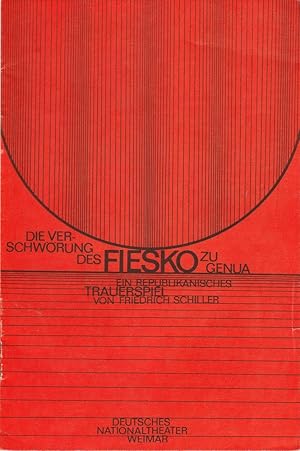 Seller image for Programmheft Friedrich Schiller: Die Verschwrung des Fiesko zu Genua Premiere 16. September 1980 Heft 1 der Spielzeit 1980 / 81 for sale by Programmhefte24 Schauspiel und Musiktheater der letzten 150 Jahre