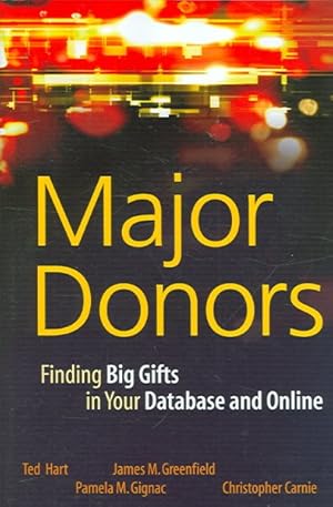 Imagen del vendedor de Major Donors : Finding Big Gifts in Your Database and Online a la venta por GreatBookPrices