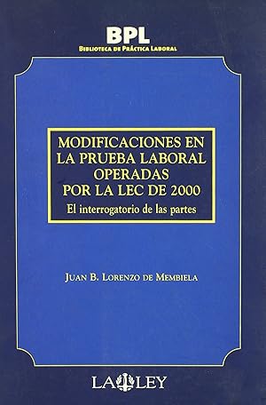 Seller image for Modificaciones prueba laboral operadas lec 2000 for sale by Imosver