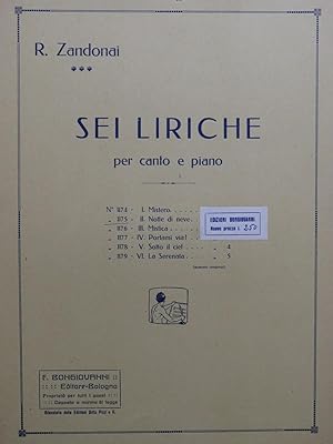 Immagine del venditore per ZANDONAI Riccardo Notte di neve Chant Piano ca1920 venduto da partitions-anciennes