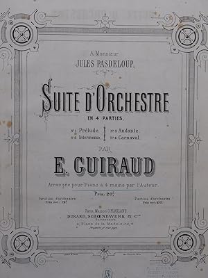 Seller image for GUIRAUD Ernest Suite d'Orchestre Piano 4 mains ca1870 for sale by partitions-anciennes