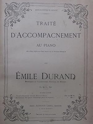 DURAND Émile Traité d'Accompagnement au Piano ca1882