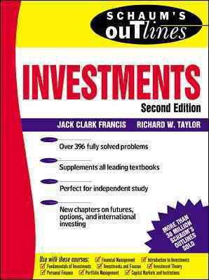 Image du vendeur pour Schaum's Outline of Theory and Problems of Investments mis en vente par GreatBookPrices