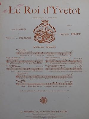 Imagen del vendedor de IBERT Jacques Le Roi d'Yvetot No 2 Chant Piano 1930 a la venta por partitions-anciennes