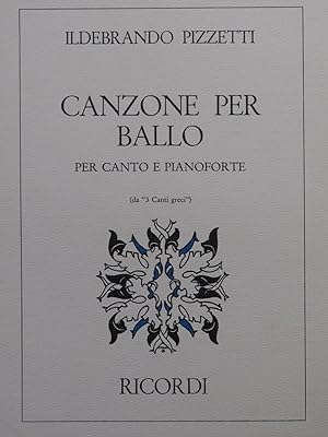 Seller image for PIZZETTI Ildebrando Canzone per Ballo Chant Piano 1946 for sale by partitions-anciennes