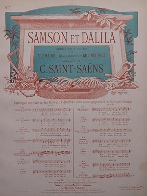 Image du vendeur pour SAINT-SANS Camille Samson et Dalila No 7 Chant Piano ca1900 mis en vente par partitions-anciennes