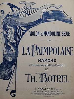 Immagine del venditore per ZURFLUH A. La Paimpolaise Th. Botrel Marche Violon ou Mandoline venduto da partitions-anciennes