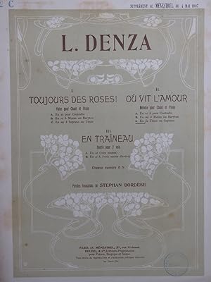 Bild des Verkufers fr DENZA Luigi O vit l'Amour Chant Piano 1907 zum Verkauf von partitions-anciennes