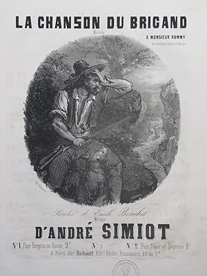 Imagen del vendedor de SIMIOT Andr La chanson du brigand Chant Piano 1848 a la venta por partitions-anciennes