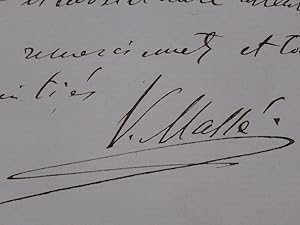 MASSÉ Victor Lettre Autographe Signée à Vaucorbeil 1873