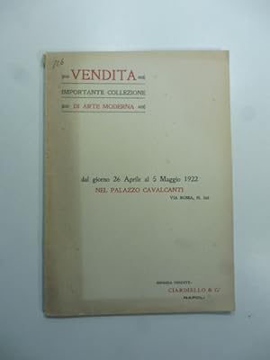 Catalogo per la vendita all'asta pubblica.Palazzo Cavalcanti.(arte moderna). Quadri di Palizzi Fi...