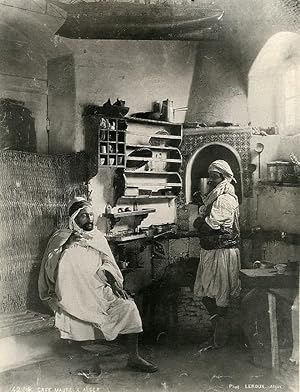Algeria Algiers Moorish coffee shop Café Old Photo Leroux 1900