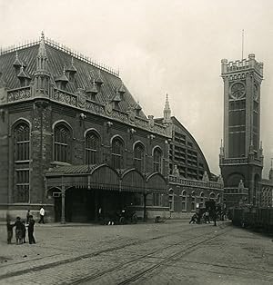 Belgium Ostend Oostende Railway Station Old NPG Stereoview Photo 1900's