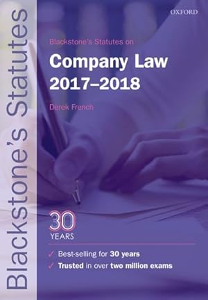 Immagine del venditore per Blackstone's Statutes on Company Law 2017-2018 venduto da GreatBookPrices