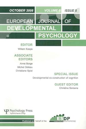 Seller image for European Journal of Developmental Psychology : October 2008 for sale by GreatBookPrices