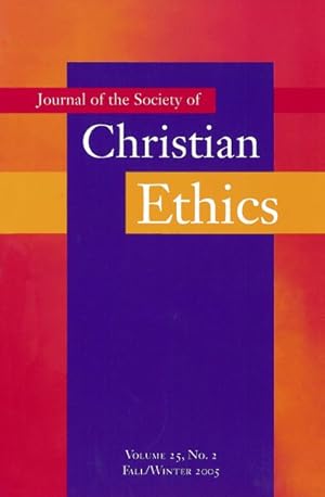 Imagen del vendedor de Journal of the Society of Christian Ethics : Fall/winter 2005 a la venta por GreatBookPrices