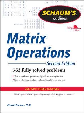 Imagen del vendedor de Schaum's Outlines Matrix Operations a la venta por GreatBookPrices