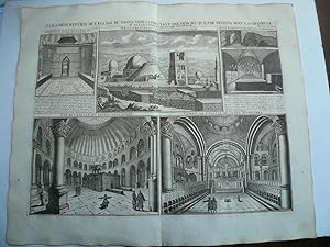 Grabeskirche, anno 1719, Kupferstich Chatelain--JERUSALEM-- aus dem Atlas Historique, Teil V, Bla...