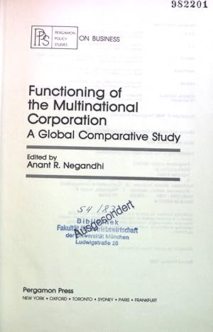 Immagine del venditore per Functioning of the Multinational Corporation: Global Comparative Study. venduto da books4less (Versandantiquariat Petra Gros GmbH & Co. KG)