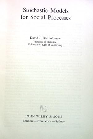 Image du vendeur pour Stochastic Models for Social Processes. mis en vente par books4less (Versandantiquariat Petra Gros GmbH & Co. KG)