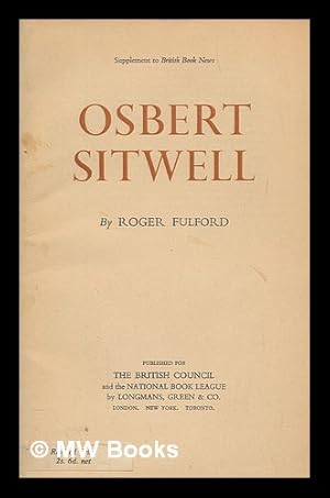 Bild des Verkufers fr Osbert Sitwell / by Roger Fulford zum Verkauf von MW Books