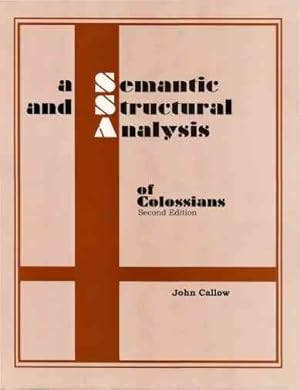 Immagine del venditore per Semantic Structure Analysis of Colossians venduto da GreatBookPrices