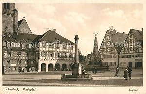 Postkarte Carte Postale 73530003 Schwabach Marktplatz Brunnen Denkmal Fachwerkhaeuser Schwabach