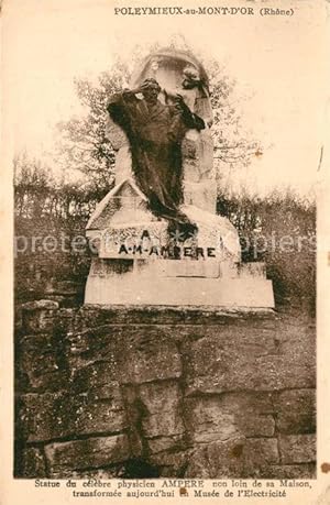 Image du vendeur pour Postkarte Carte Postale 13523547 Poleymieux-au-Mont-d Or Statue du clbre physicien Ampere Poleymieux-a mis en vente par Versandhandel Boeger