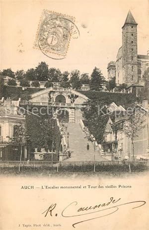 Postkarte Carte Postale 13530762 Auch Gers Escalier monumental et Tour des vieilles Prisons Auch ...