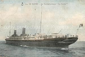 Postkarte Carte Postale 73534421 Dampfer Oceanliner Transatlantique La Savoie Le Havre