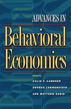 Image du vendeur pour Advances in Behavioral Economics mis en vente par GreatBookPrices
