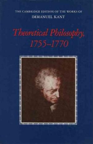 Seller image for Theoretical Philosophy, 1755-1770 for sale by GreatBookPrices
