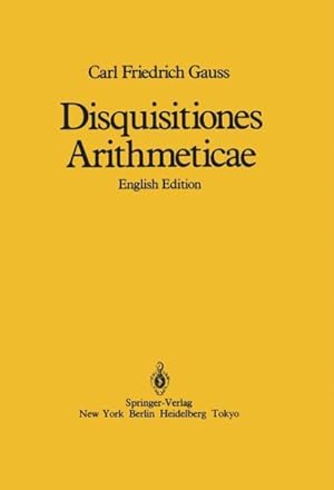 Seller image for Disquisitiones Arithmeticae/English Edition for sale by GreatBookPrices