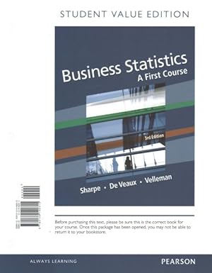 Imagen del vendedor de Business Statistics : A First Course a la venta por GreatBookPrices