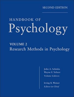 Bild des Verkufers fr Handbook of Psychology : Research Methods in Psychology zum Verkauf von GreatBookPrices