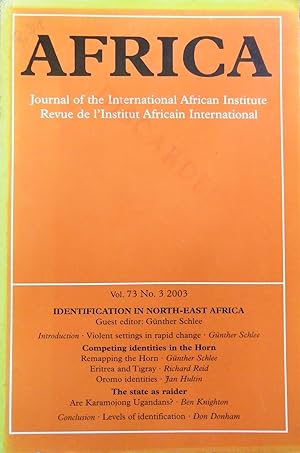 Seller image for Africa: Journal of the International African Institute 2003 for sale by The Book Place