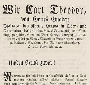 Bayern, Mandat. Karl Theodor.