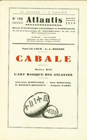 Revue Atlantis N°190 / 1958 / Cabale / REIMPRESSION en facsimilé