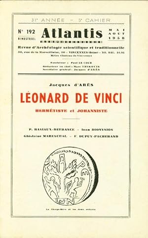 Revue Atlantis N°192 / 1958 / Léonard de Vinci / REIMPRESSION en facsimilé