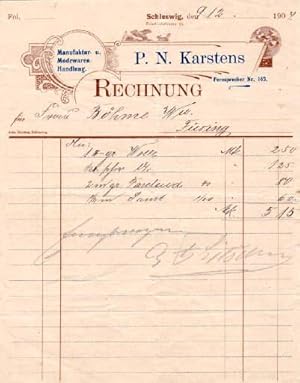 Rechnung der Manufaktur- und Modewaren-Handlung P.N.Karstens, Friedrichstrasse 53. Handschriftlic...