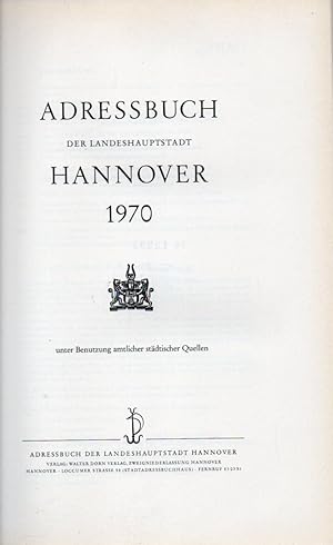 Einführung zum Adressbuch der Landeshauptstadt Hannover 1970