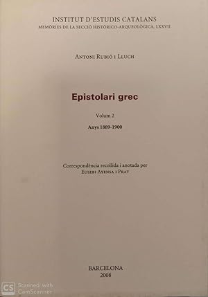 Seller image for Epistolari grec. Volum 2. Anys 1889-1900 for sale by Llibres Capra