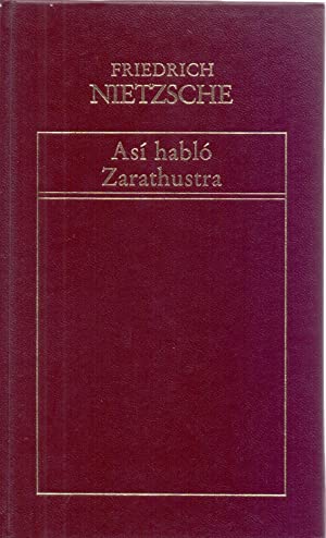 Imagen del vendedor de As habl Zarathustra a la venta por lisarama