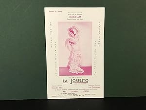 Imagen del vendedor de The World Famous La Joselito with Her Ensemble - Unique Dance & Music Recital - Melbourne Town Hall, September 1948 (ORIGINAL PROGRAMME) a la venta por Bookwood