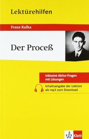 Bild des Verkufers fr Lektrehilfen Franz Kafka, "Der Proce". von Thomas Grff zum Verkauf von Antiquariat Buchhandel Daniel Viertel