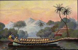 Image du vendeur pour Knstler Ansichtskarte / Postkarte Rave, Chr., Marine Galerie 80, Mandarinenboot, Cochinchina, 19. Jahrhundert mis en vente par akpool GmbH