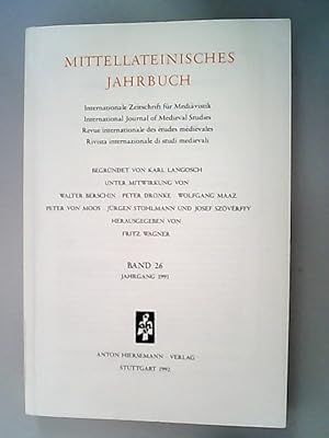 Bild des Verkufers fr Mittellateinisches Jahrbuch. Internationale Zeitschrift fr Medivistik. Band 26. 1991. (1991) zum Verkauf von Antiquariat Bookfarm