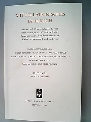 Mittellateinisches Jahrbuch. Internationale Zeitschrift für Mediävistik. Band 24/25. 1991.