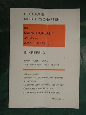 Seller image for Deutsche Meisterschaften im Marathonlauf in Krefeld for sale by Buchantiquariat Uwe Sticht, Einzelunter.